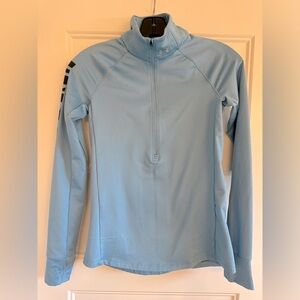 Blue under armour half zip cold gear top
